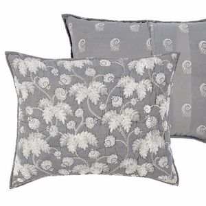 Ballard Designs EDITH VINE Gray Pillow Sham NEW
